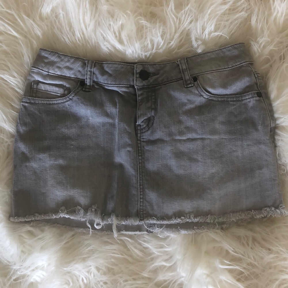 Grey Denim Skirt
